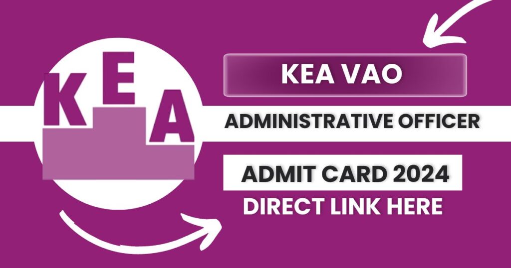 KEA VAO Hall Ticket 2024 (OUT) Download Hall Ticket, Check Exam Date, Exam Pattern