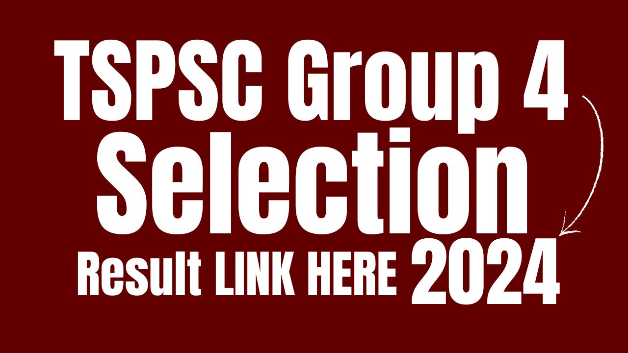 TSPSC Group 4 Result 2024 (Out), Provisional Selection List PDF Direct Link